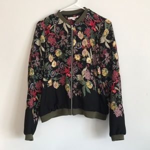 Zara TRF beautiful floral bomber jacket size L